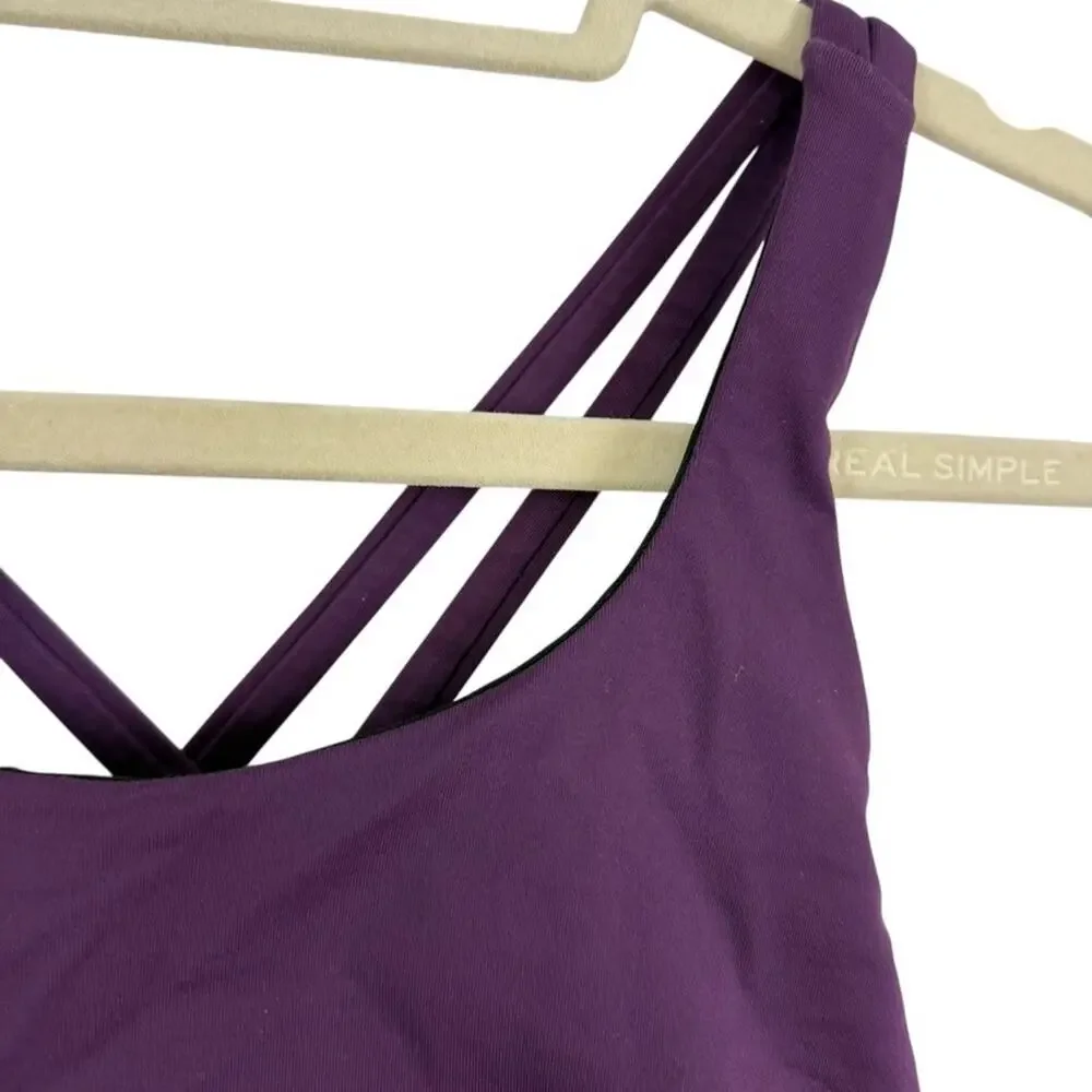 Lululemon Purple Sports Bra Womens Workout Gym Strappy Criss Cross Back Top sz 6